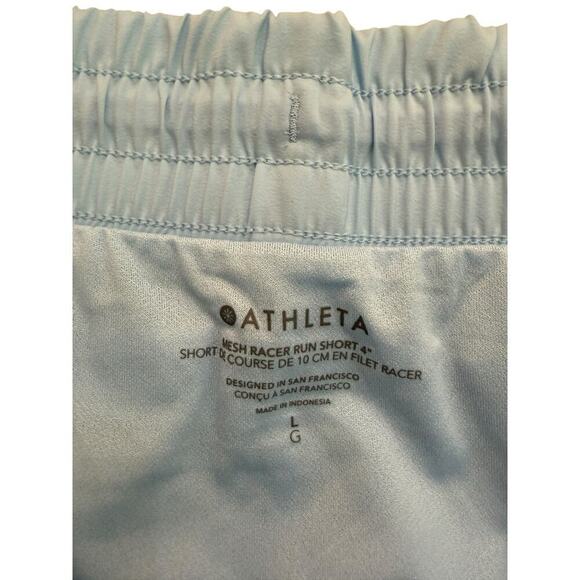 Athleta Women's Blue Mesh Racer Run Shorts 4" Size Large - Picture 7 of 8